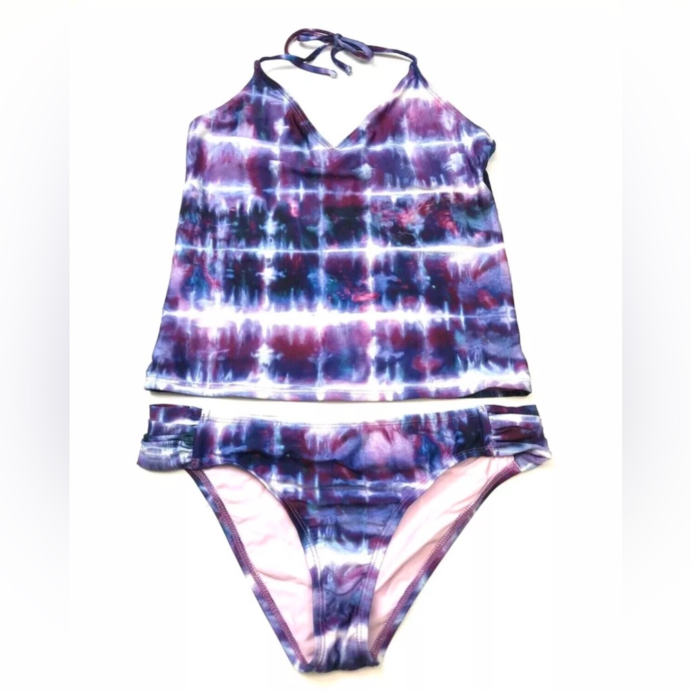 Splendid, Girls Tankini Set, Purple, Blue, Size 16, Swimsuit